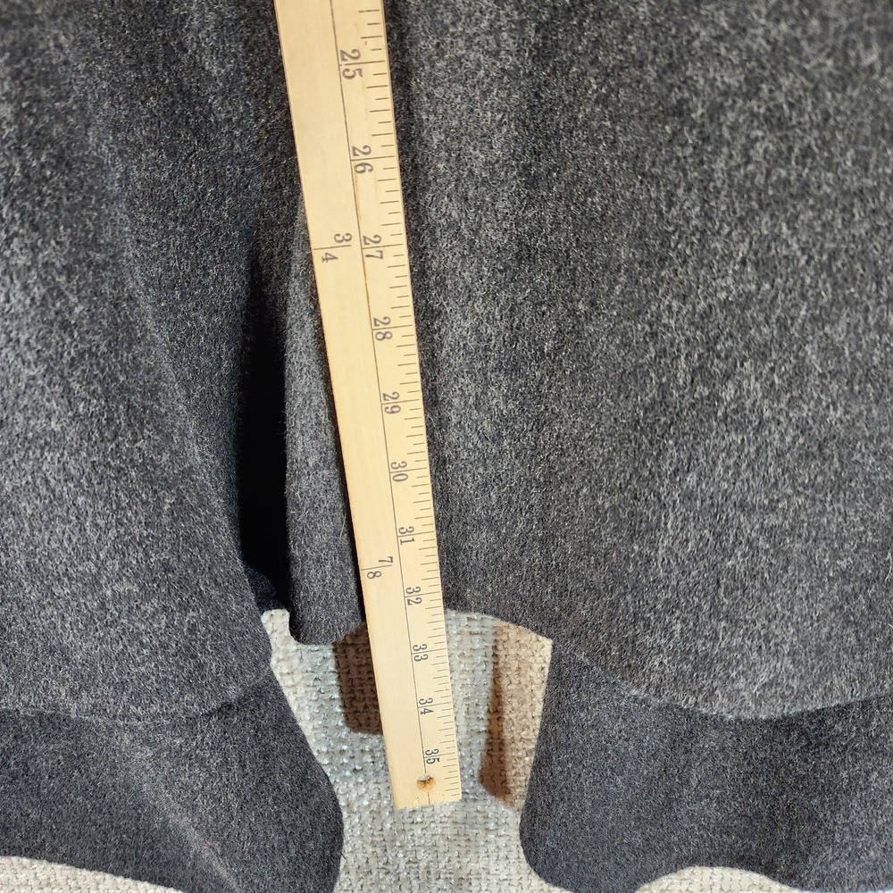 Eileen Fisher Boiled Wool Open Front Shawl Collar Coat Womens L Charcoal Nice! - Picture 9 of 13
